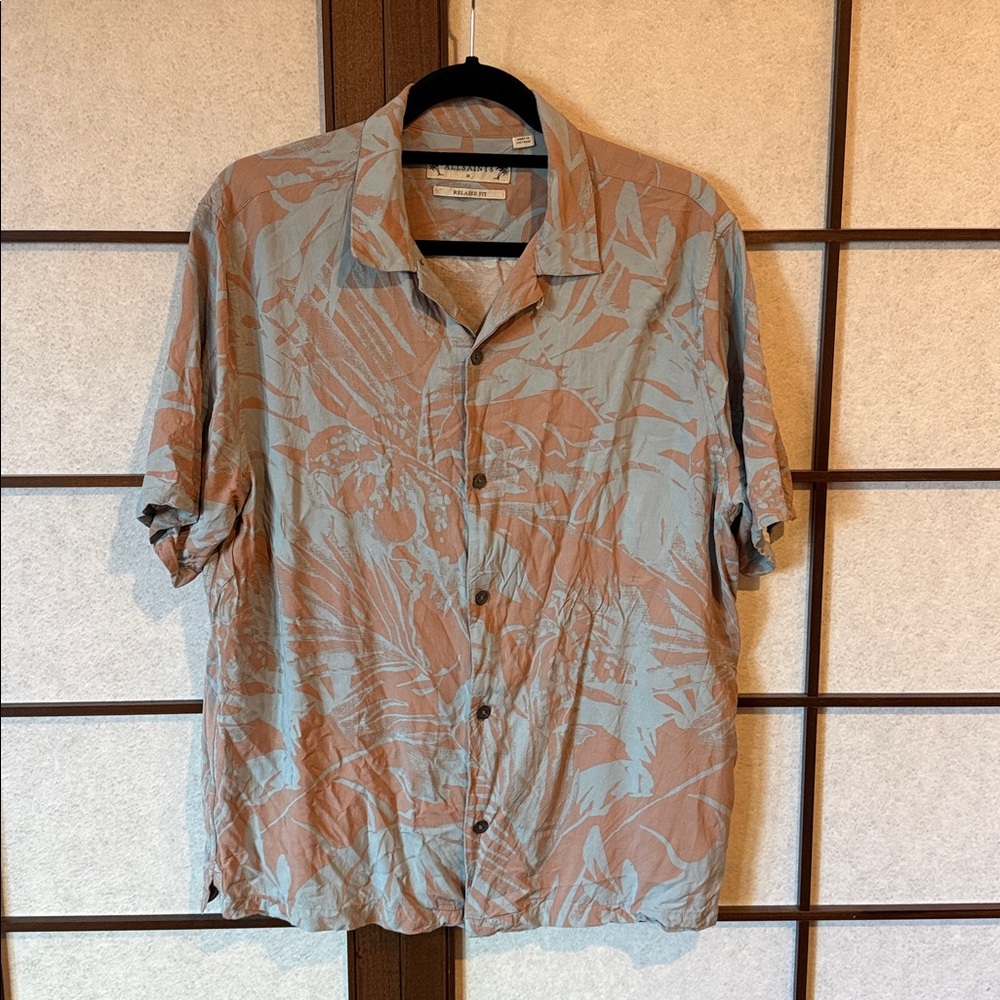 All Saints Earthy Leaf Print Shirt